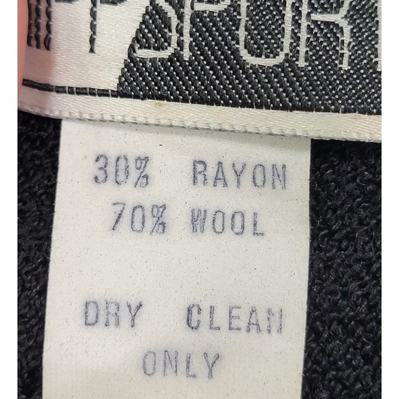 Vtg Kippsport Saks Fifth Avenue Designer Bat Wing Wool Black Sweater Sequins - Picture 7 of 16